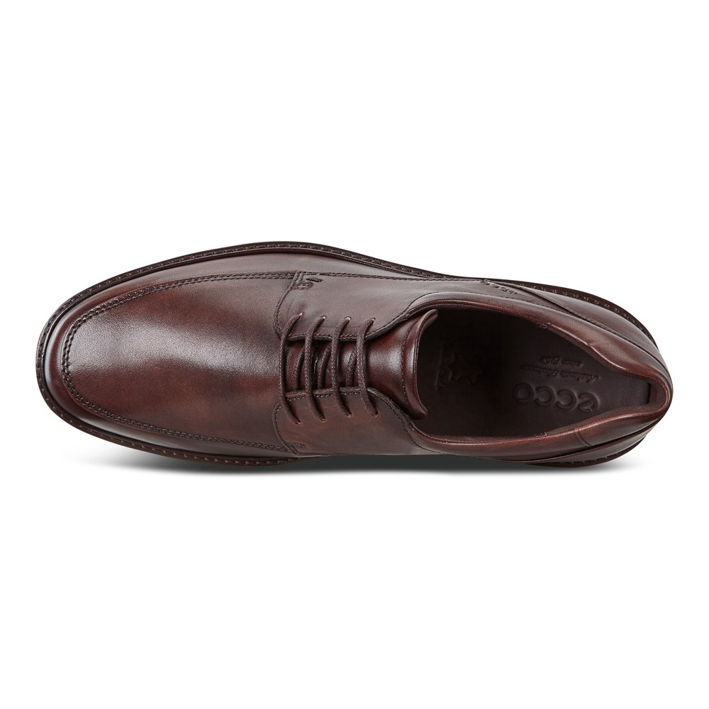 ECCO Mens Dress Shoes Brown - Holton Apron Toe Tie - TPV-719386